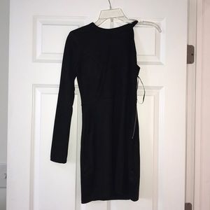 One shoulder Black mini dress